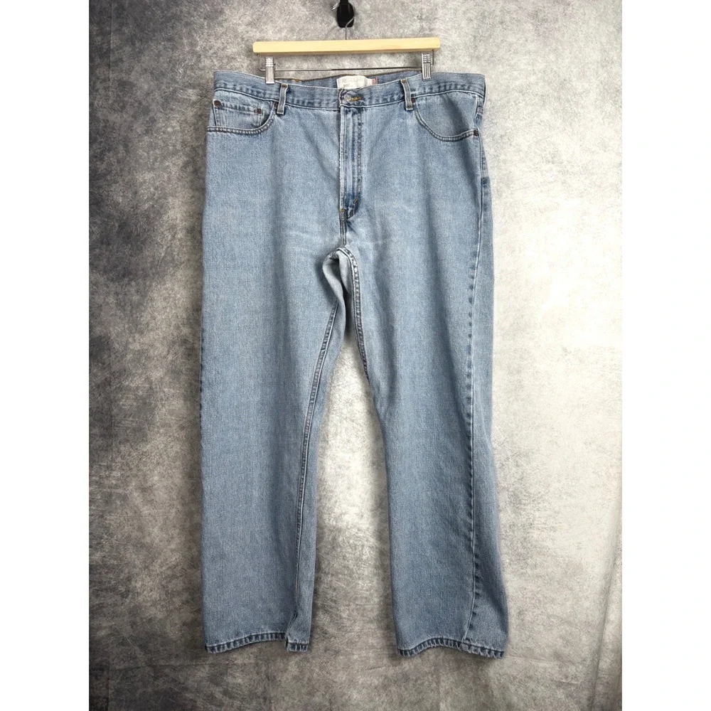 Y2K Levi's 505 Jeans Men's Blue Light Wash Relaxed Fit Distressed Size 44x32